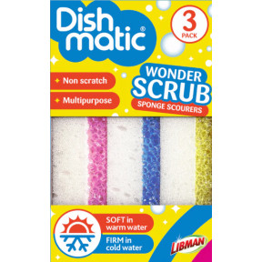 Губки Dishmatic Wonder Scrub Sponge Scourers, 3 шт